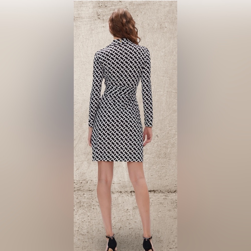 TART 💓SZ XS S💓BLACK AND WHITE SILK EFFECT JERSEY WRAP DRESS EXCELLENT CONDITION - Picture 10 of 11